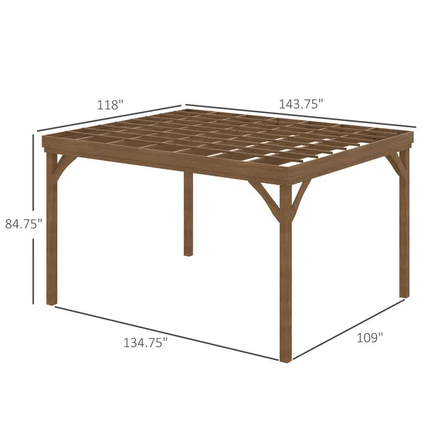 Outsunny 10 ft x 12 ft Outdoor Pergola, Wood Gazebo Grape Trellis with Stable Structure and Concrete Anchors, for Garden, Patio, Backyard, Deck - product image 3