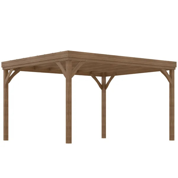 Outsunny 10 ft x 12 ft Outdoor Pergola, Wood Gazebo Grape Trellis with Stable Structure and Concrete Anchors, for Garden, Patio, Backyard, Deck - product image 11