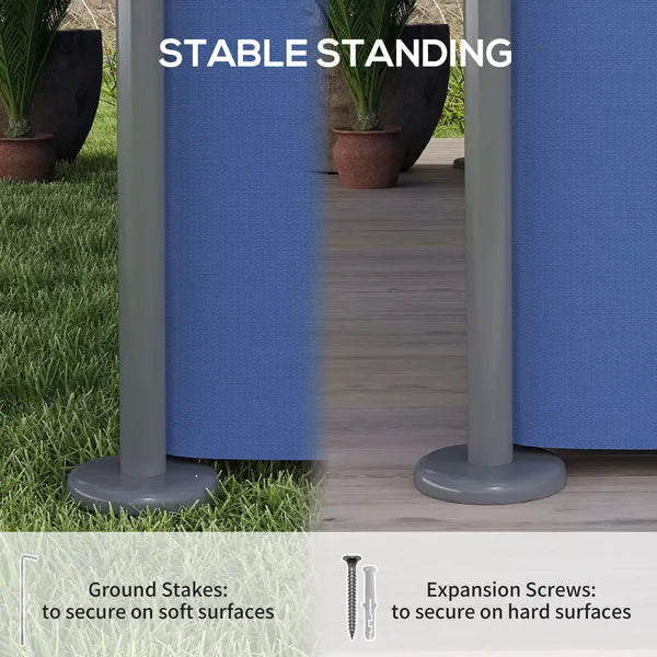 Outsunny 10 ft x 13 ft Double Roof Patio Gazebo, Outdoor Gazebo with Curtains, for Garden, Lawn, Backyard and Deck, Dark Blue - product image 7