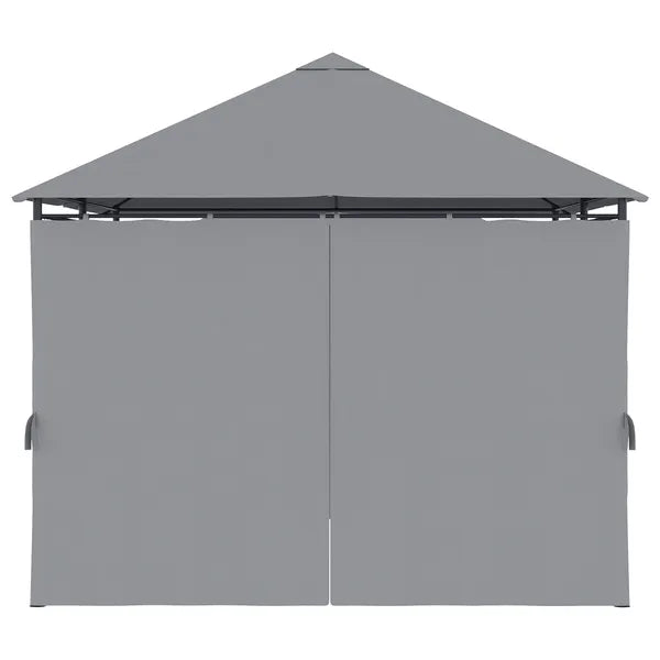 10 x 13 Outdoor Gazebo, Canopy Shelter with 6 Sidewalls, Steel Frame, Gray for Garden and Backyard, Gray - product image 7