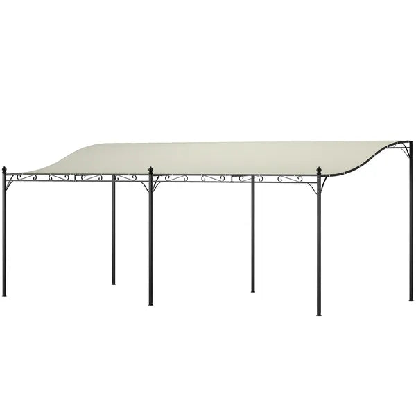 10' x 20' Outdoor Pergola Canopy, Metal Patio Canopy with Drainage Holes for Backyard, Garden, Cream White - product image 11