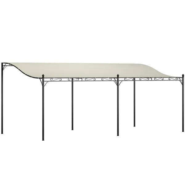 10' x 20' Outdoor Pergola Canopy, Metal Patio Canopy with Drainage Holes for Backyard, Garden, Cream White - product image 1