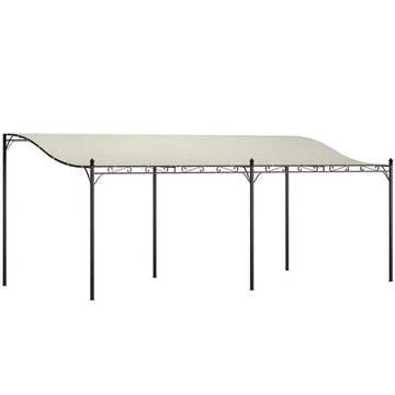 10' x 20' Outdoor Pergola Canopy, Metal Patio Canopy with Drainage Holes for Backyard, Garden, Cream White - product image 1