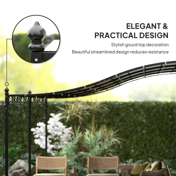 10' x 20' Outdoor Pergola Canopy, Metal Patio Canopy with Drainage Holes for Backyard, Garden, Cream White - product image 7