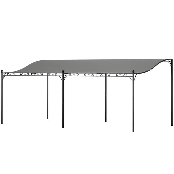 10' x 20' Outdoor Pergola Canopy, Metal Patio Canopy with Drainage Holes for Backyard, Garden, Dark Gray - product image 1