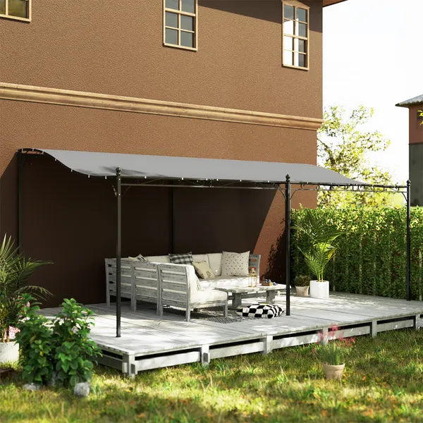 10' x 20' Outdoor Pergola Canopy, Metal Patio Canopy with Drainage Holes for Backyard, Garden, Dark Gray - product image 10