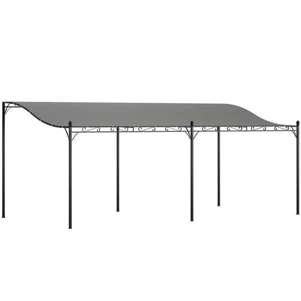 10' x 20' Outdoor Pergola Canopy, Metal Patio Canopy with Drainage Holes for Backyard, Garden, Dark Gray - product image 11
