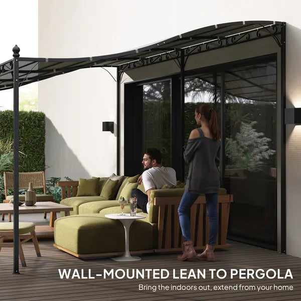 10' x 20' Outdoor Pergola Canopy, Metal Patio Canopy with Drainage Holes for Backyard, Garden, Dark Gray - product image 6