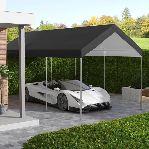 Outsunny 10 x 20 Inch Carport Replacement Canopy, UV Resistant, with Ball Bungee Cords, Dark Gray - product image 2