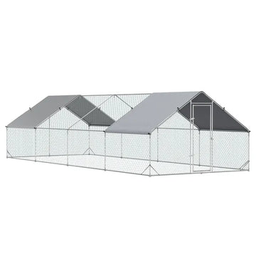 PawHut 10 ft x 26 ft x 6.5 ft Large Metal Chicken Coop with Run, Walk-in Poultry Cage Hen Playpen House with Cover and Lockable Door for Farm - product image 1