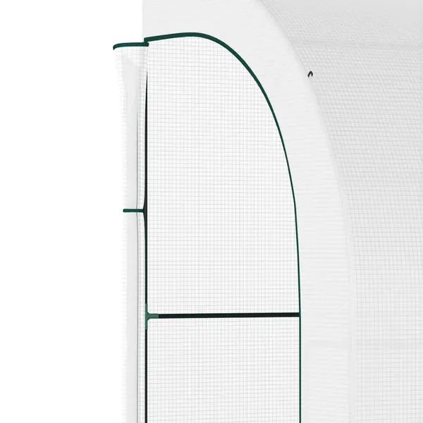 Outsunny 10' x 5' x 7' Lean-to Walk-in Greenhouse, White PE Cover, with 2 Roll-up Doors, Windows and 3 Wire Shelves, Plant Nursery - product image 10