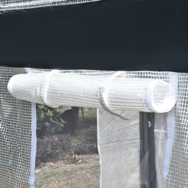 10' x 7' Walk-In Tunnel Greenhouse Garden Hot House withRoll-Up Windows Zippered Door White/Dark Grey Gardening Essentials - product image 8
