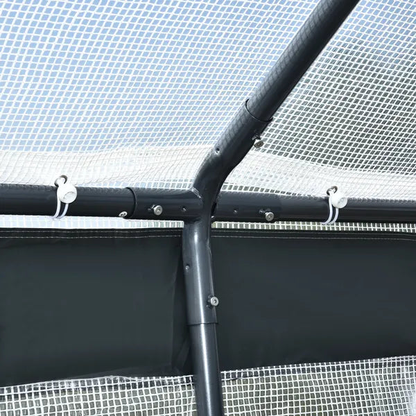 10' x 7' Walk-In Tunnel Greenhouse Garden Hot House withRoll-Up Windows Zippered Door White/Dark Grey Gardening Essentials - product image 9