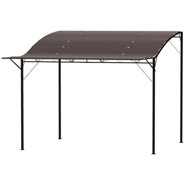 10' x 8' Outdoor Pergola and Patio Gazebo for Garden, Camper, Deck, Doors and Windows, Brown - product image 1