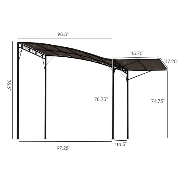 10' x 8' Outdoor Pergola and Patio Gazebo for Garden, Camper, Deck, Doors and Windows, Brown - product image 3