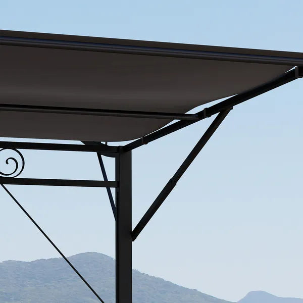 10' x 8' Outdoor Pergola and Patio Gazebo for Garden, Camper, Deck, Doors and Windows, Brown - product image 7
