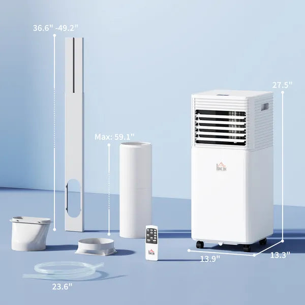 HOMCOM 10000 BTU Mobile Air Conditioner for Cooling and Dehumidifying, Remote Control, 24H Timer, LED Display, White - product image 3