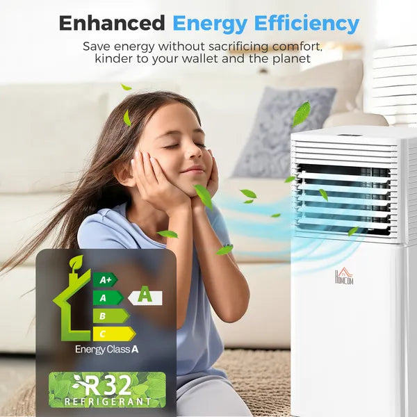 HOMCOM 10000 BTU Mobile Air Conditioner for Cooling and Dehumidifying, Remote Control, 24H Timer, LED Display, White - product image 5