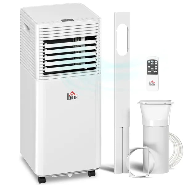 HOMCOM 10000 BTU Mobile Air Conditioner for Cooling and Dehumidifying, Remote Control, 24H Timer, LED Display, White - product image 1