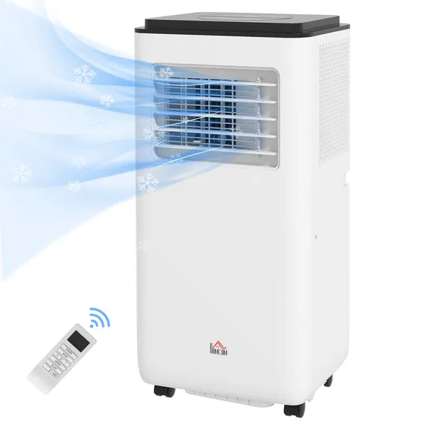 HOMCOM 10,000 BTU Moible Air Conditioner 440 Sq. Ft., Dehumidifier Fan Auto Sleep with 24H Timer On/Off, Window Kit, White - product image 1