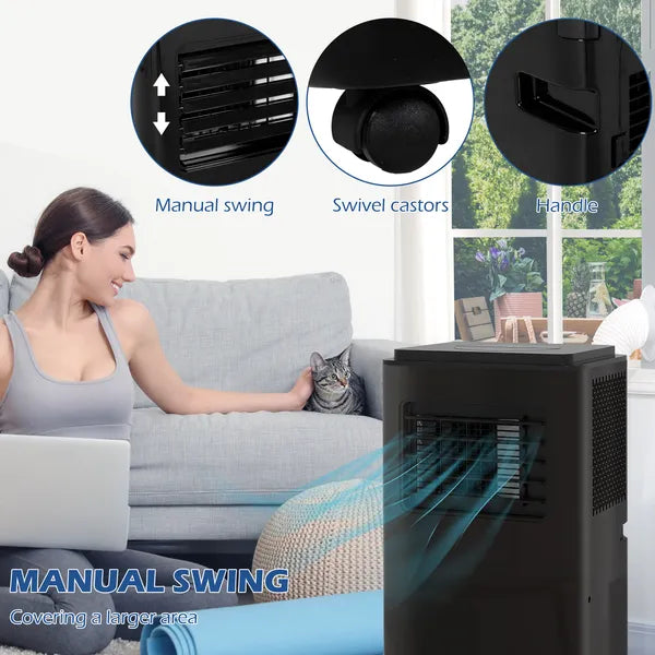 HOMCOM 10000 BTU Portable Air Conditioner, Efficient Cooling for 440 Sq Ft, Dehumidifier, Fan, 24H Timer, Black - product image 4