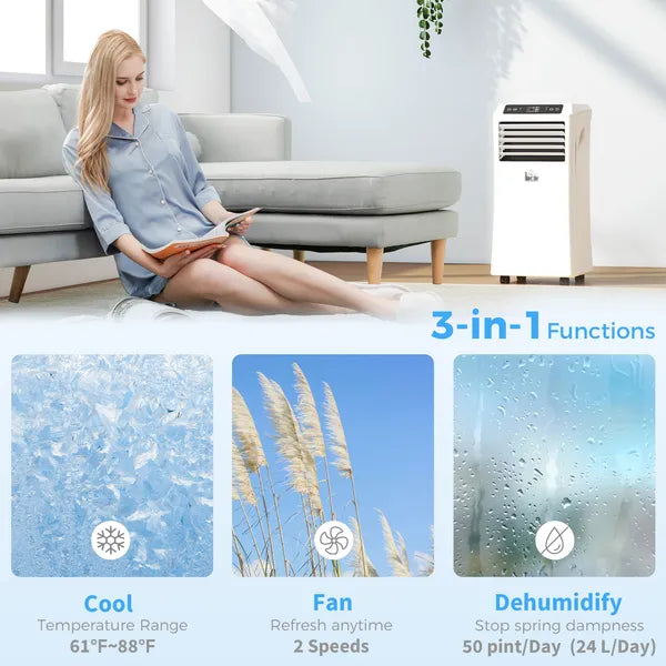 HOMCOM 10000 BTU Portable Air Conditioner for Rooms Up to 441 Sq. Ft., 3-in-1 AC Unit with Cooling Fan, Dehumidifier, Sleep Mode, Remote Control - product image 4