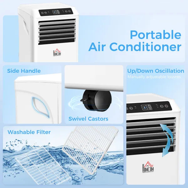 HOMCOM 10000 BTU Portable Air Conditioner for Rooms Up to 441 Sq. Ft., 3-in-1 AC Unit with Cooling Fan, Dehumidifier, Sleep Mode, Remote Control - product image 8