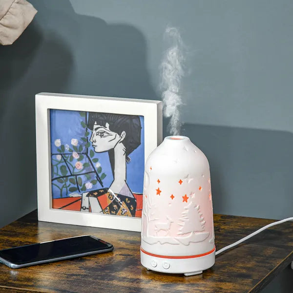 HOMCOM 100mL Essential Oil Diffuser and Humidifier with 7 Color LED and Timer - product image 2