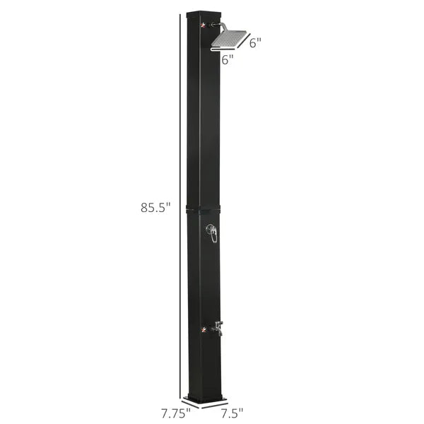 Outsunny 10.6 Gallons Solar Heated Shower w/ Free-Rotating Shower Head, Temperature Adjustment and Foot Shower - product image 3