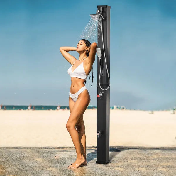 10.6 Gallon Solar Heated Outdoor Shower with Rainfall and Handheld Heads, 7 ft - product image 2
