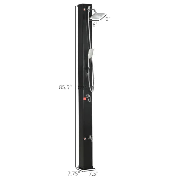 10.6 Gallon Solar Heated Outdoor Shower with Rainfall and Handheld Heads, 7 ft - product image 3