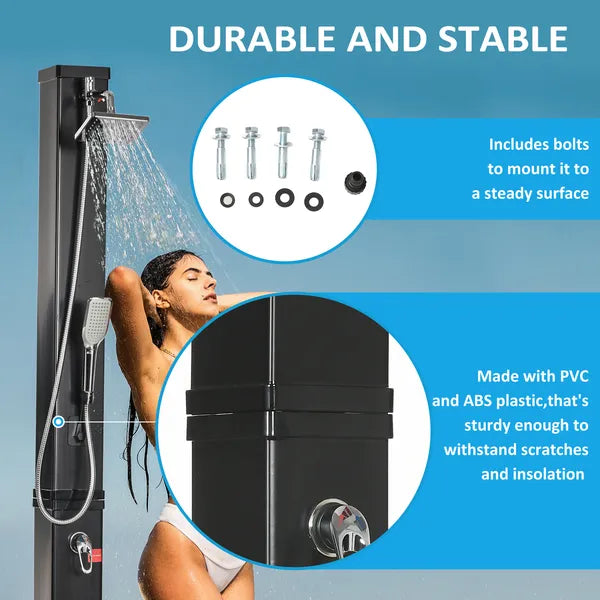 10.6 Gallon Solar Heated Outdoor Shower with Rainfall and Handheld Heads, 7 ft - product image 7
