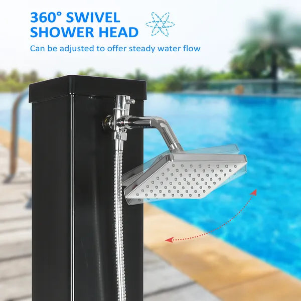 10.6 Gallon Solar Heated Outdoor Shower with Rainfall and Handheld Heads, 7 ft - product image 6