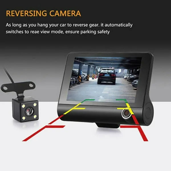 4 Inch 3 Channel 1080P Dash Cam with Front Cabin and Rear Cameras - product view 5