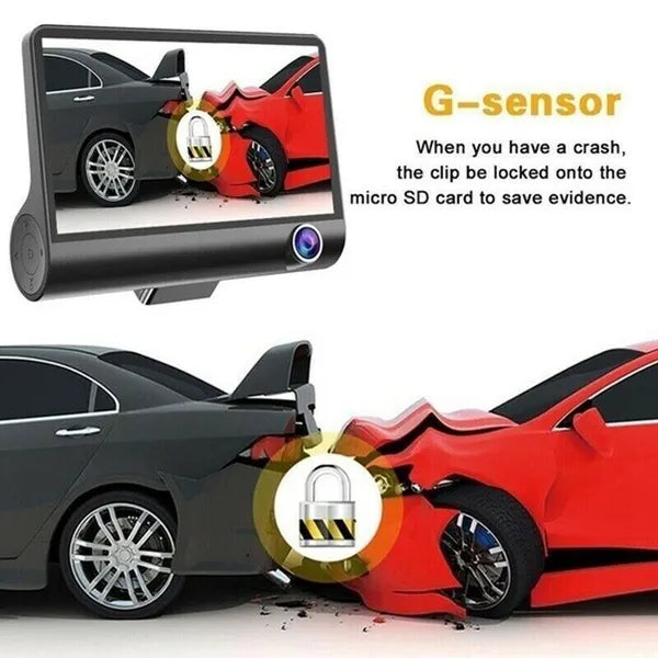 4 Inch 3 Channel 1080P Dash Cam with Front Cabin and Rear Cameras - product view 10
