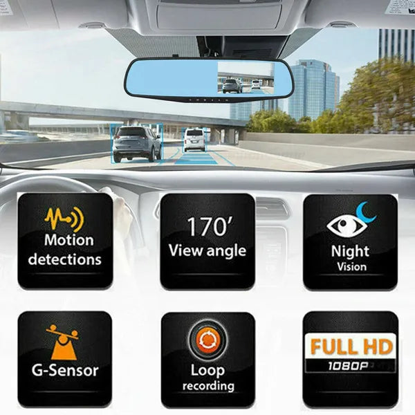 4.3 Inch 1080P Rearview Mirror Dual Dash Cam with Front and Rear Cameras - product view 9