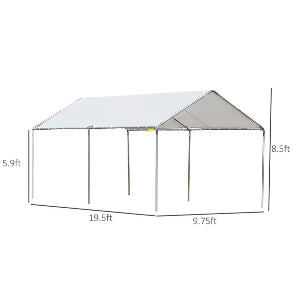 Outsunny 9.6 x 19.5 Ft Heavy Duty Carport Canopy with PE Cover - product image 3