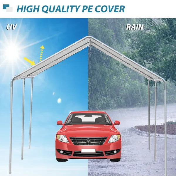 Outsunny 9.6 x 19.5 Ft Heavy Duty Carport Canopy with PE Cover - product image 6