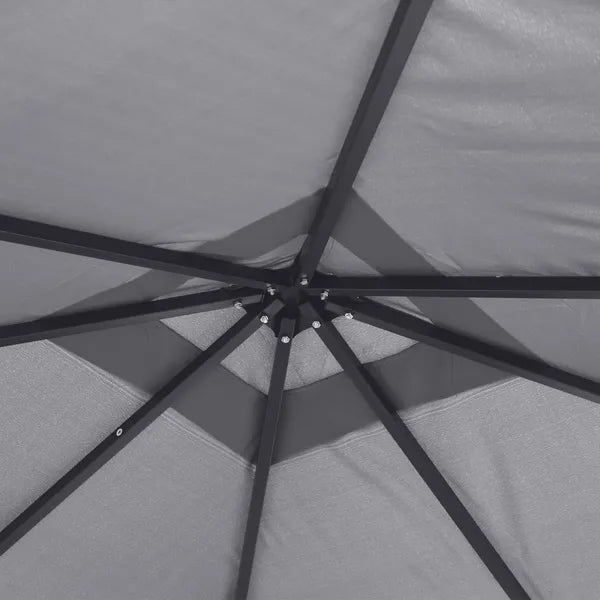 10'x10' Covered Gazebo, Outdoor Patio Gazebo with Mesh Sidewalls and Privacy Curtains, Canopy Pergolas in Black - product image 8