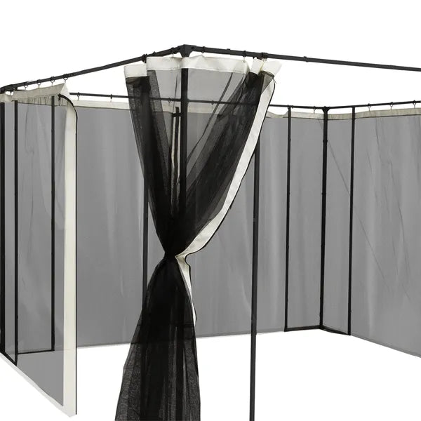 Outsunny 10x10 Gazebo with Netting, Canopy Tents with Zippers, black rings, high-quality polyester, Washable, (Sidewall Only) Black - product image 6