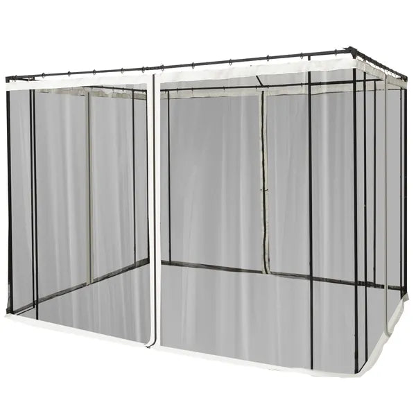 Outsunny 10x10 Gazebo with Netting, Canopy Tents with Zippers, black rings, high-quality polyester, Washable, (Sidewall Only) Black - product image 7