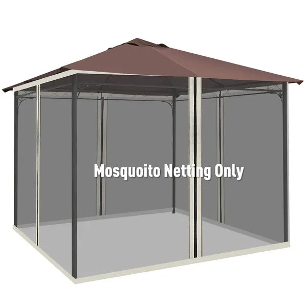Outsunny 10x10 Gazebo with Netting, Canopy Tents with Zippers, black rings, high-quality polyester, Washable, (Sidewall Only) Black - product image 11
