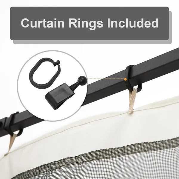 Outsunny 10x10 Gazebo with Netting, Canopy Tents with Zippers, black rings, high-quality polyester, Washable, (Sidewall Only) Black - product image 4