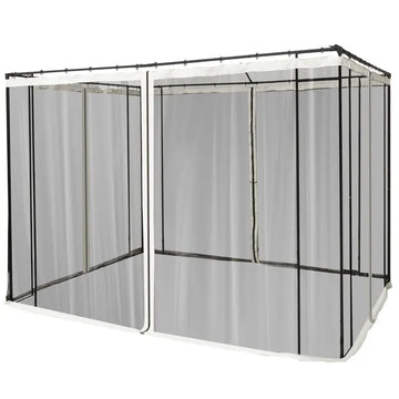 Outsunny 10x10 Gazebo with Netting, Canopy Tents with Zippers, black rings, high-quality polyester, Washable, (Sidewall Only) Black - product image 1