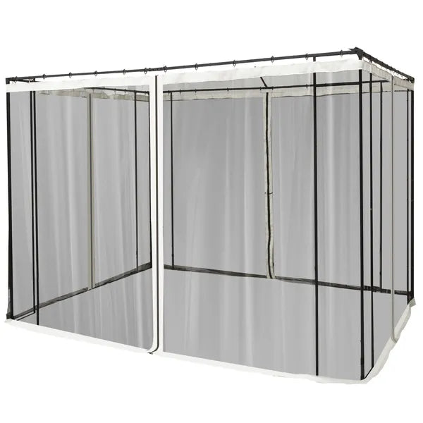 Outsunny 10x10 Gazebo with Netting, Canopy Tents with Zippers, black rings, high-quality polyester, Washable, (Sidewall Only) Black - product image 1