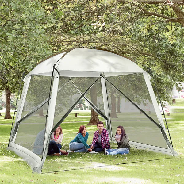 Outsunny 10'x10' Mesh Tent with 2 Doors Carry Bag and Breathable Walls, UV50+ Protection Screen House, Easy Setup and Pack, White - product image 2