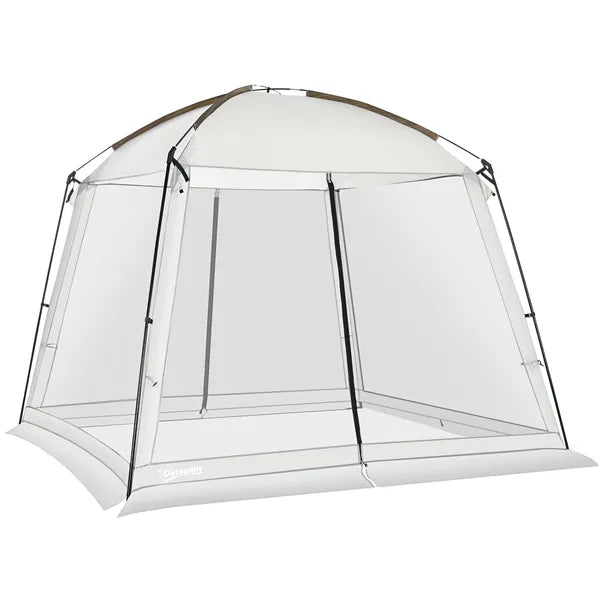 Outsunny 10'x10' Mesh Tent with 2 Doors Carry Bag and Breathable Walls, UV50+ Protection Screen House, Easy Setup and Pack, White - product image 1