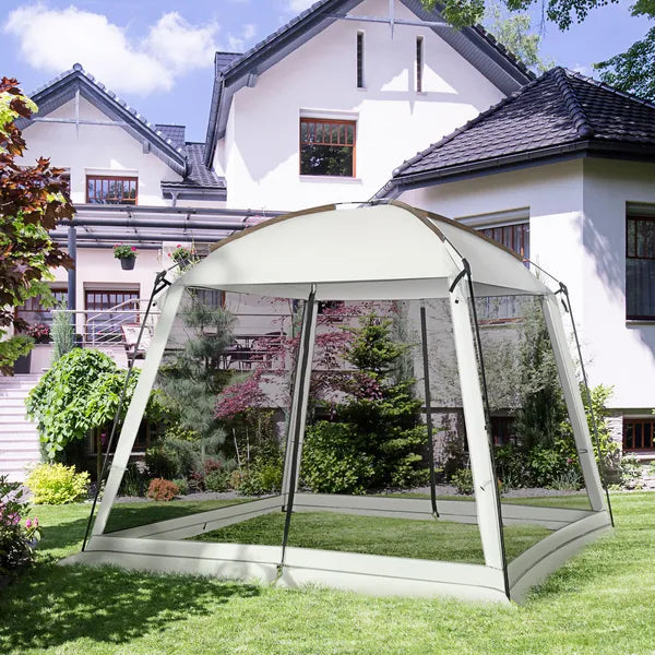 Outsunny 10'x10' Mesh Tent with 2 Doors Carry Bag and Breathable Walls, UV50+ Protection Screen House, Easy Setup and Pack, White - product image 10