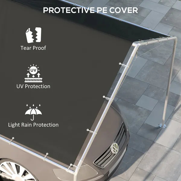 Outsunny 10x20 Ft Charcoal Carport Canopy Replacement UV-Resistant with Ball Bungee Tethers - product image 6