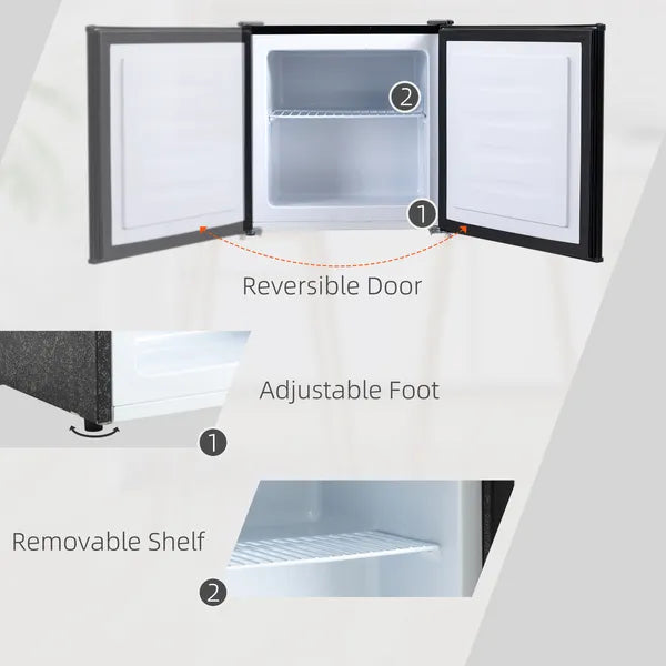 HOMCOM 1.1 Cu.Ft Mini Upright Freezer Countertop with Removable Shelves Reversible Door for Home Dorm Black - product image 7